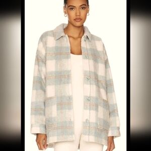 L* Space Womens Warm Seaside Shacket in Poolside & Cream S